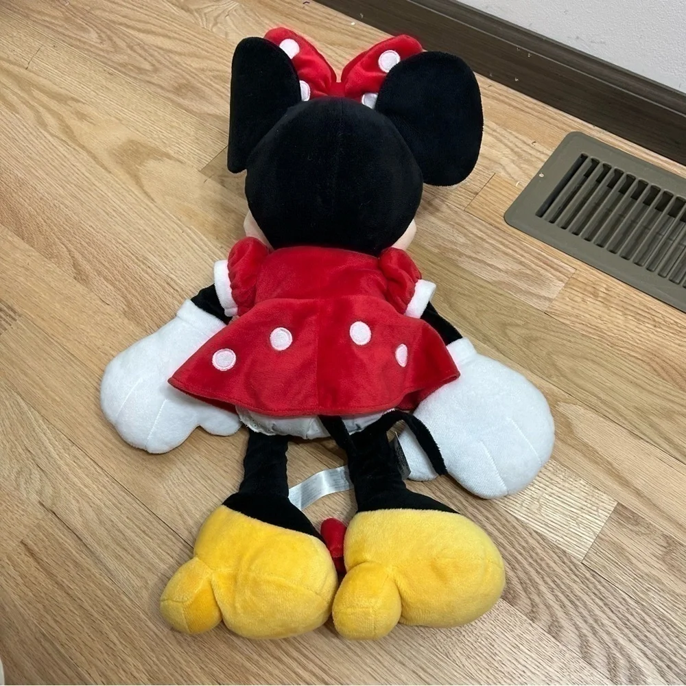 Disney Minnie Mouse Plush Red Black Stuffed Animal Large World Land Cruise